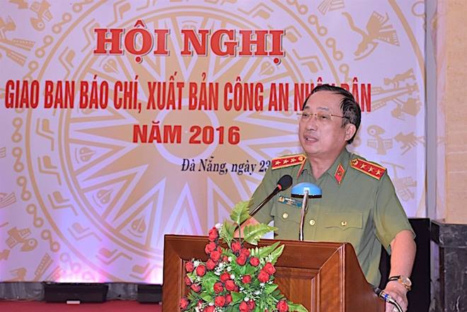 Đồng chí Thượng tướng, Thứ trưởng Nguyễn Văn Thành phát biểu chỉ đạo Hội nghị